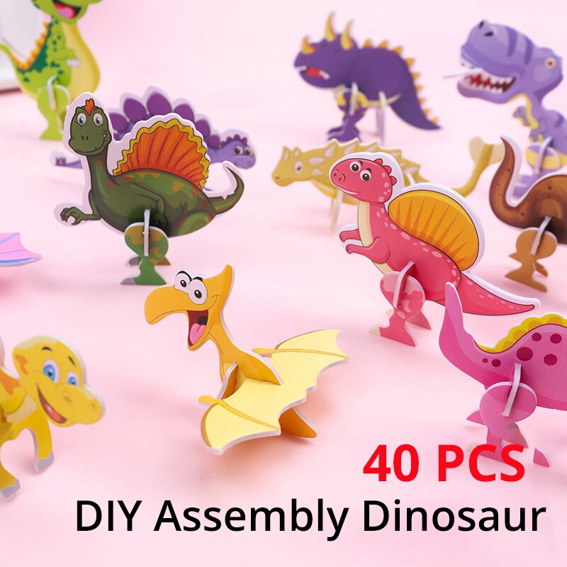Kids Toys Dinosaur - 40pcs trẻ em giấy khủng long