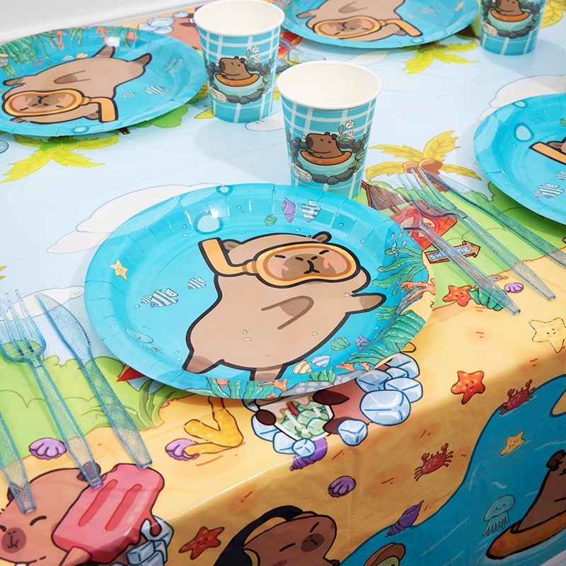 Cartoon Capybara Party Supplie - đánh giá và giá Banner Kids Toys